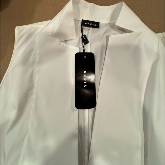 Akris Architecture Collection Stand-collar Blouse in White- Size 2 - NWT - Picture 11 of 16